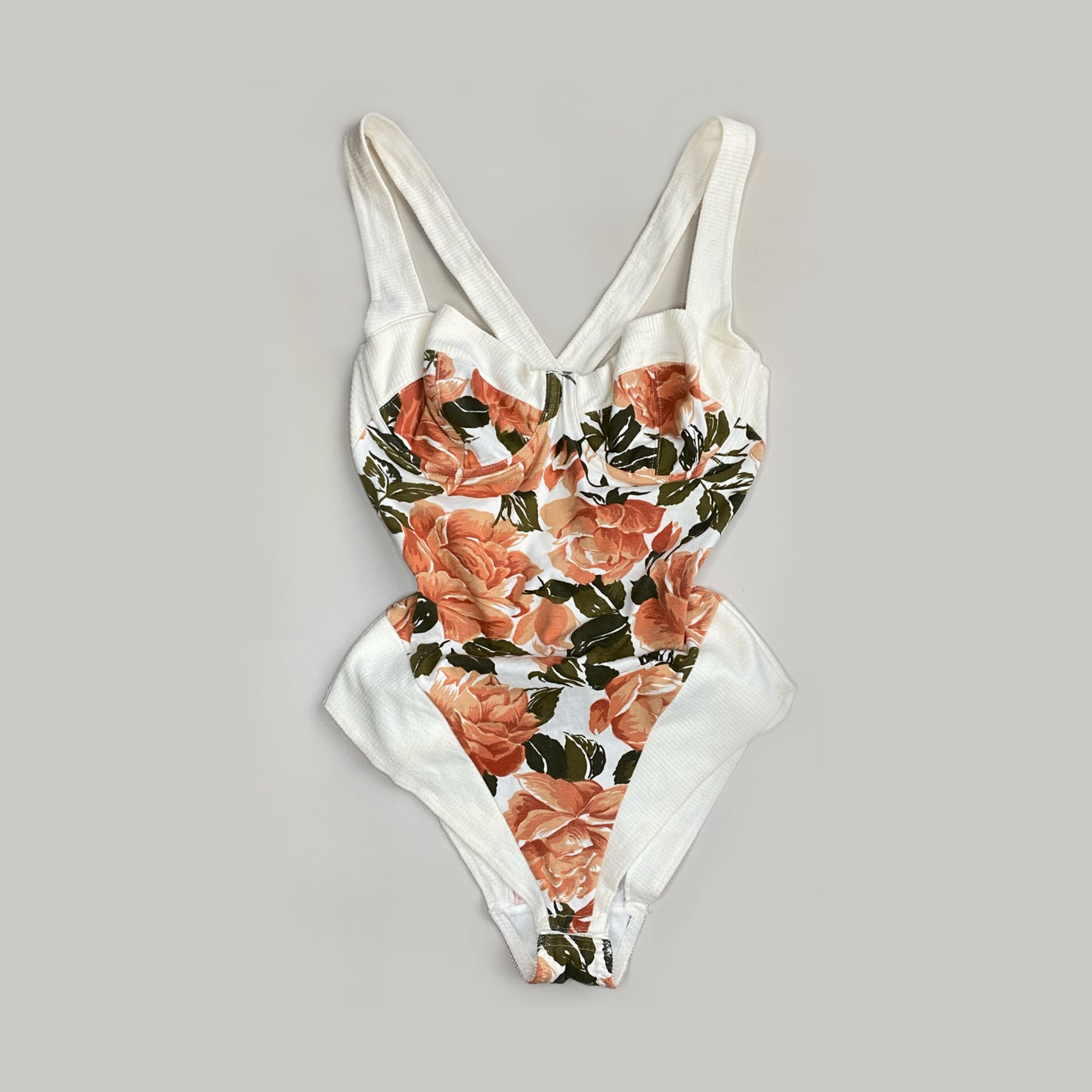 Vintage Body mit Rosen Print