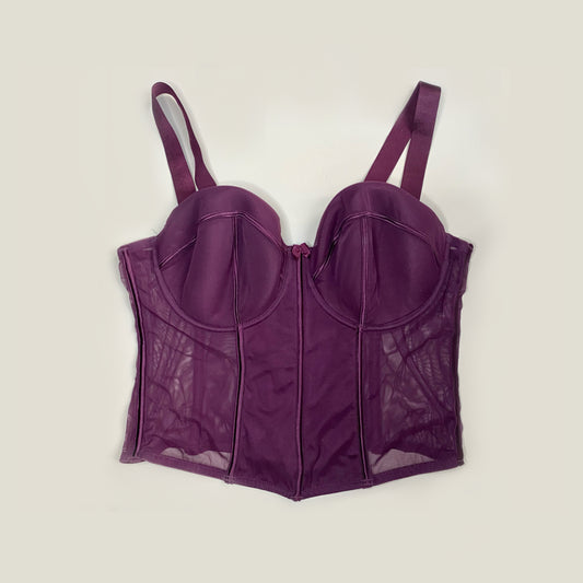 Vintage Corset Top Bordeaux Rot 95D/95E